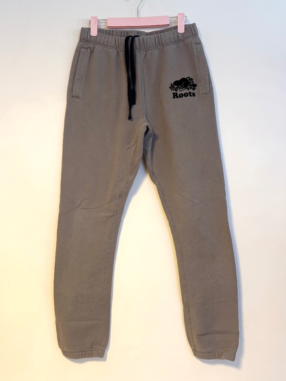 Roots Cotton Blend Lounge Drawstring Jogger Sweatpants Grey Womens Size XS